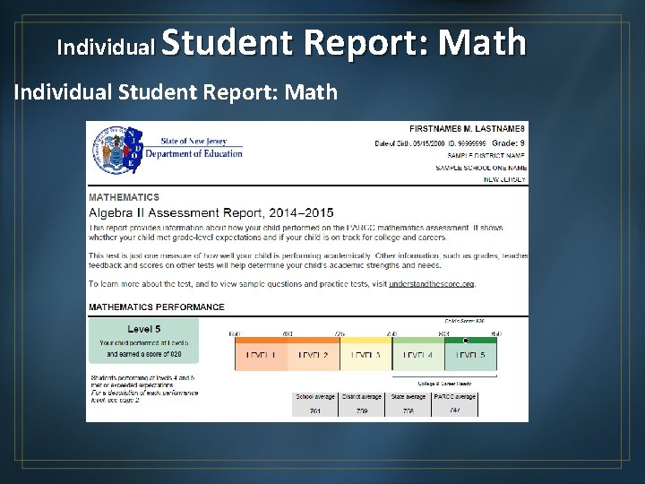 Individual Student Report: Math 
