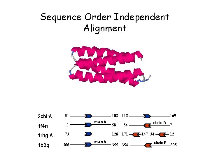 Sequence Order Independent Alignment 2 cbl: A 1 f 4 n 1 rhg: A