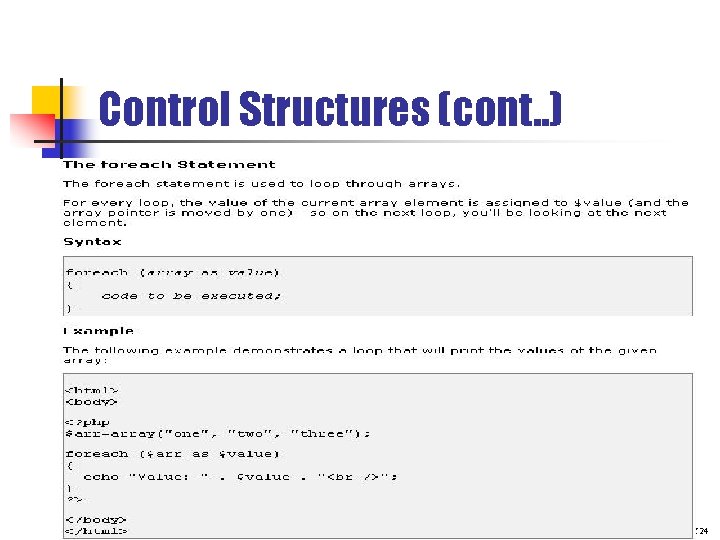 Control Structures (cont. . ) ASP Session 219 of 24 Control Structures (cont. . ) ASP Session 219 of 24
