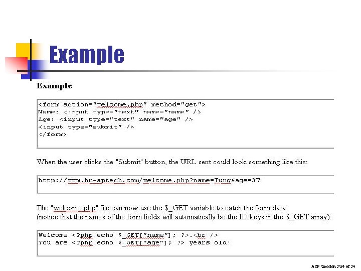 Example ASP Session 224 of 24 Example ASP Session 224 of 24