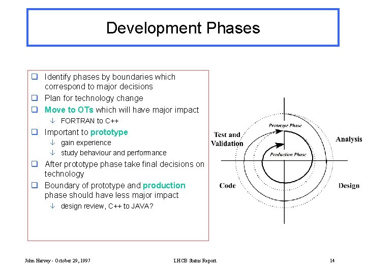 Development Phases q Identify phases by boundaries which correspond to major decisions q Plan