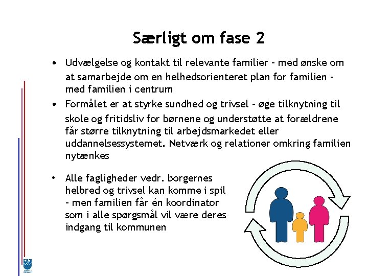 Særligt om fase 2 • Udvælgelse og kontakt til relevante familier – med ønske