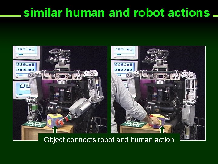 similar human and robot actions Object connects robot and human action 