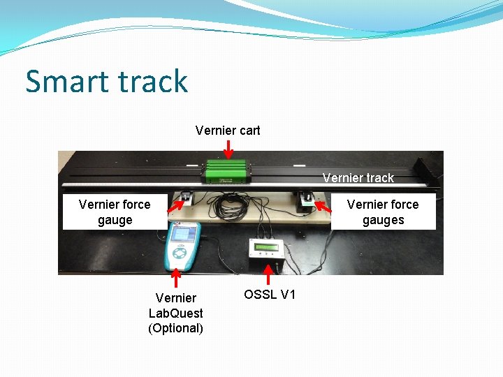 Smart track Vernier cart Vernier track Vernier force gauges Vernier force gauge Vernier Lab.