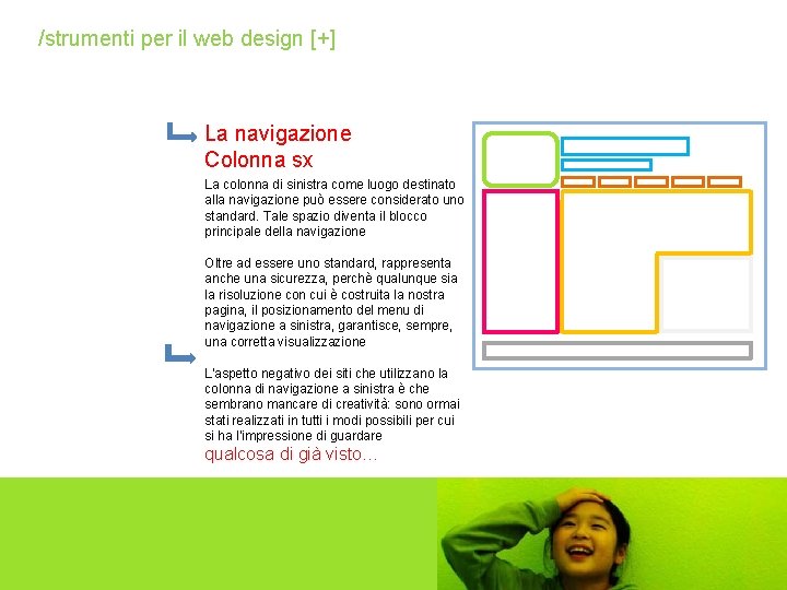 /strumenti per il web design [+] La navigazione Colonna sx La colonna di sinistra