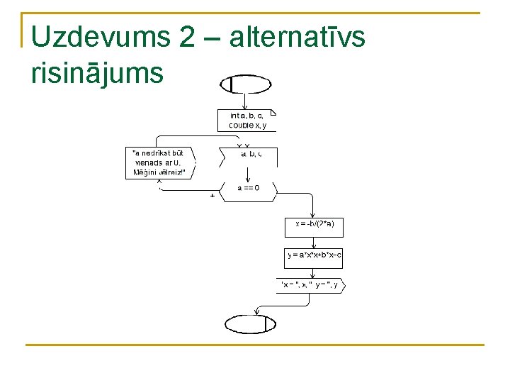 Uzdevums 2 – alternatīvs risinājums 