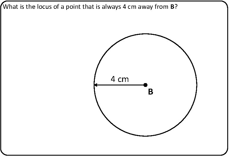 What is the locus of a point that is always 4 cm away from