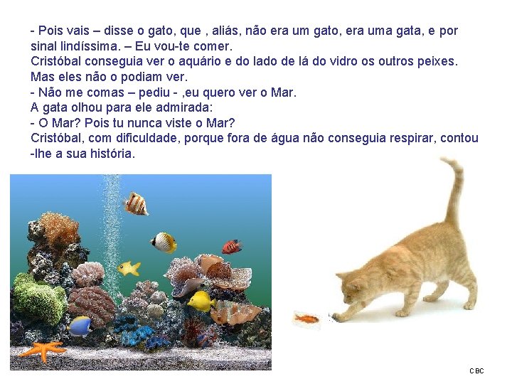 - Pois vais – disse o gato, que , aliás, não era um gato, - Pois vais – disse o gato, que , aliás, não era um gato,