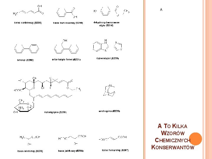 A A TO KILKA WZORÓW CHEMICZNYCH KONSERWANTÓW 