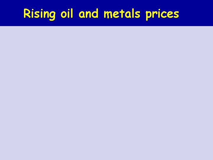 Rising oil and metals prices 