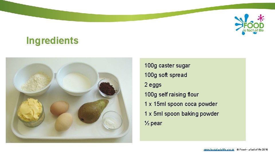 Ingredients 100 g caster sugar 100 g soft spread 2 eggs 100 g self