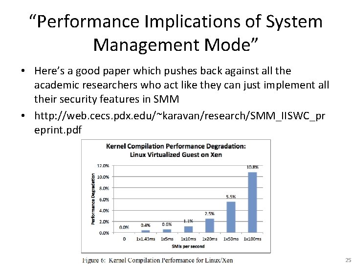 “Performance Implications of System Management Mode” • Here’s a good paper which pushes back