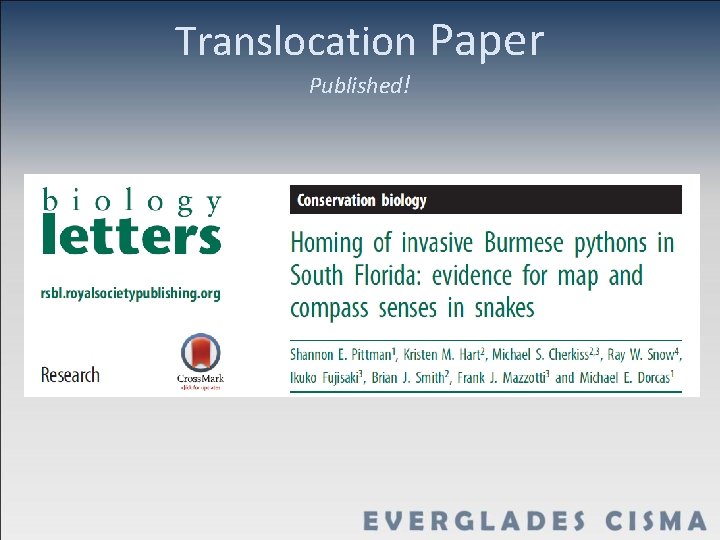 Translocation Paper Published! 