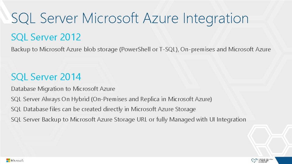 SQL Server Microsoft Azure Integration SQL Server 2012 Backup to Microsoft Azure blob storage SQL Server Microsoft Azure Integration SQL Server 2012 Backup to Microsoft Azure blob storage