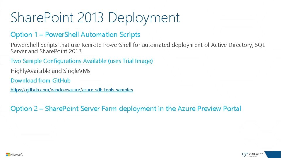 Share. Point 2013 Deployment Option 1 – Power. Shell Automation Scripts Power. Shell Scripts Share. Point 2013 Deployment Option 1 – Power. Shell Automation Scripts Power. Shell Scripts