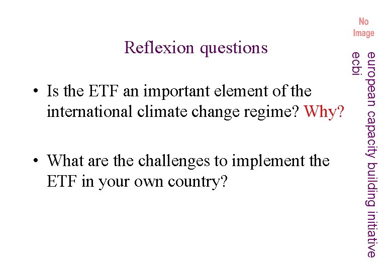  • Is the ETF an important element of the international climate change regime?