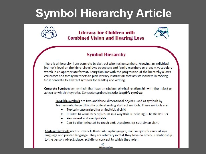 Symbol Hierarchy Article 40 