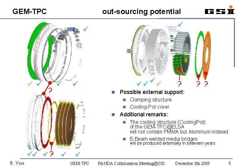 GEM-TPC out-sourcing potential ? n ? ? ? Possible external support: Clamping structure n