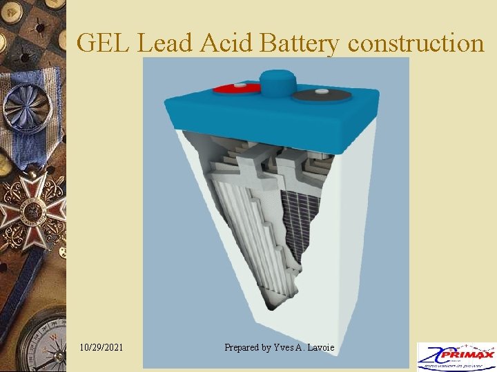 GEL Lead Acid Battery construction 10/29/2021 Prepared by Yves A. Lavoie 13 
