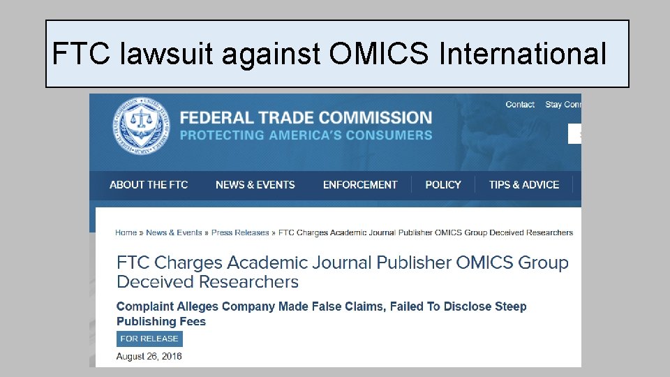 FTC lawsuit against OMICS International 