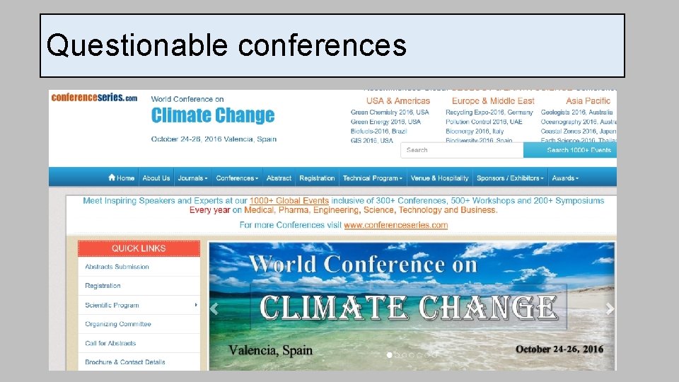 Questionable conferences 