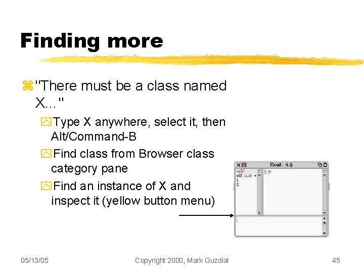 Finding more "There must be a class named X…" Type X anywhere, select it,