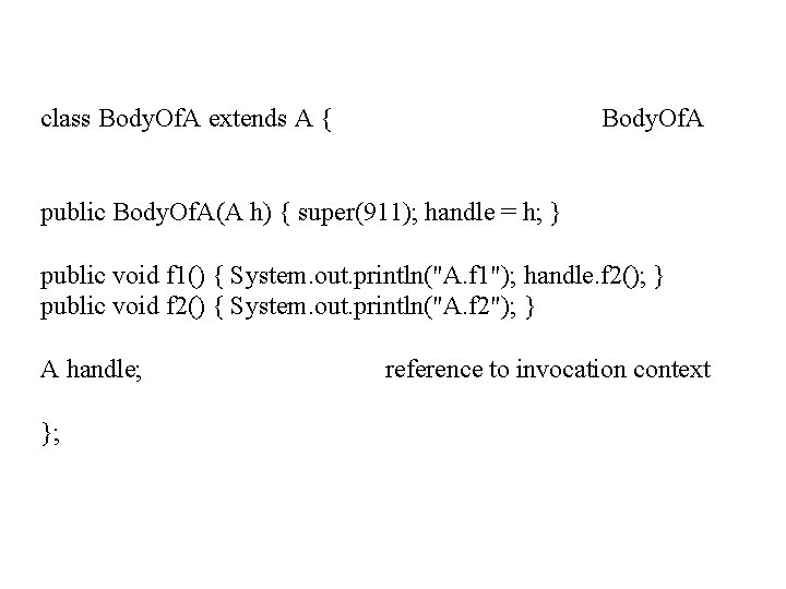 class Body. Of. A extends A { Body. Of. A public Body. Of. A(A
