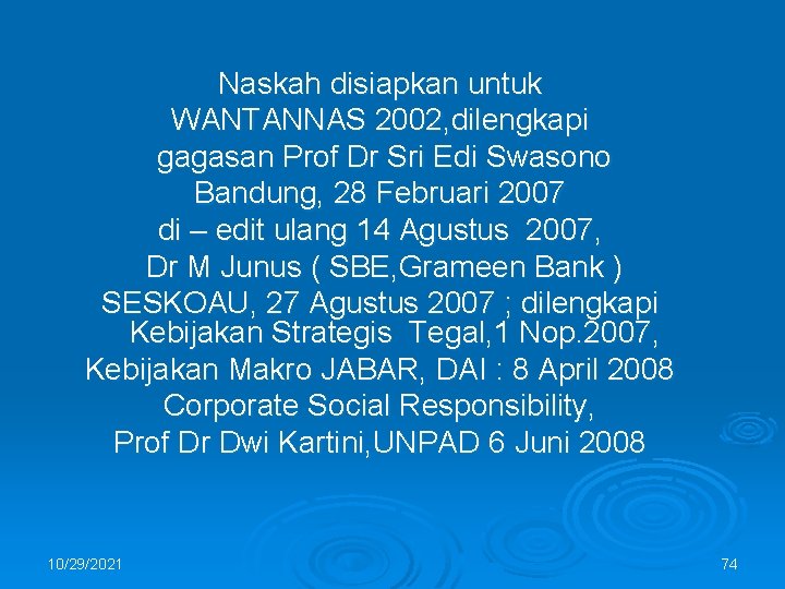 Naskah disiapkan untuk WANTANNAS 2002, dilengkapi gagasan Prof Dr Sri Edi Swasono Bandung, 28