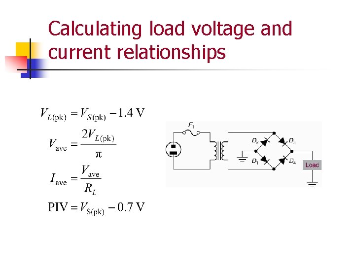 Calculating load voltage and current relationships 