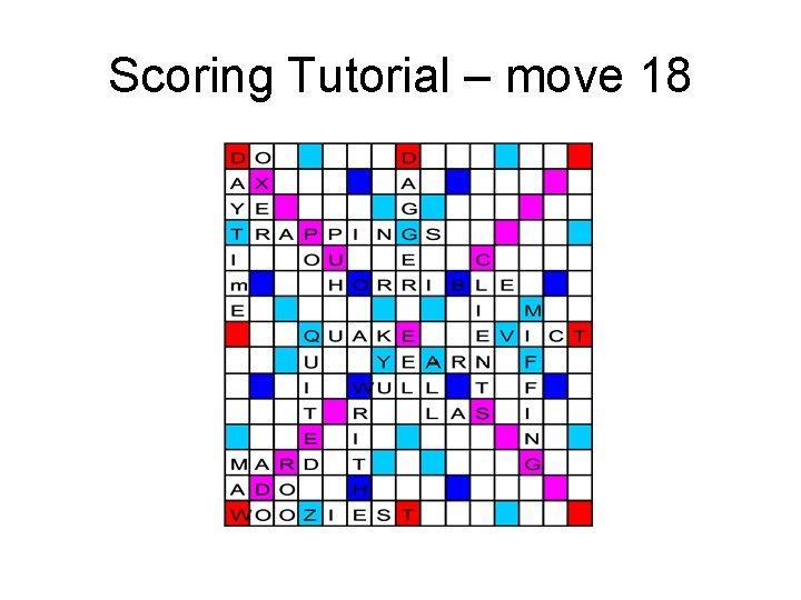 Scoring Tutorial – move 18 