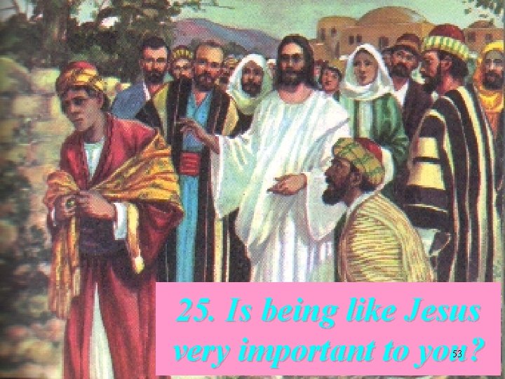 25. Is being like Jesus very important to you? 53 