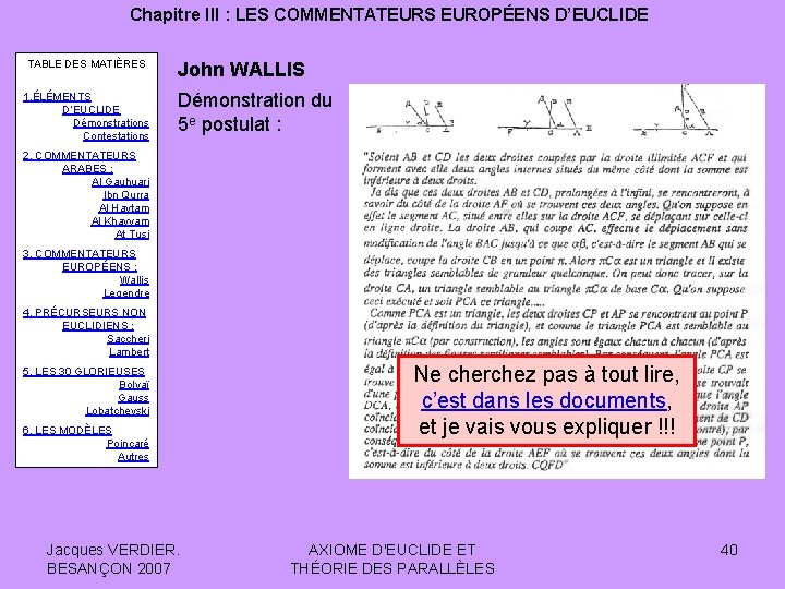 Chapitre III : LES COMMENTATEURS EUROPÉENS D’EUCLIDE TABLE DES MATIÈRES 1. ÉLÉMENTS D’EUCLIDE Démonstrations