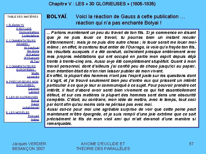 Chapitre V : LES « 30 GLORIEUSES » (1805 -1835) TABLE DES MATIÈRES 1.