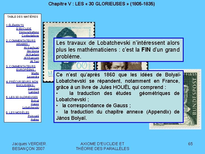 Chapitre V : LES « 30 GLORIEUSES » (1805 -1835) TABLE DES MATIÈRES 1.