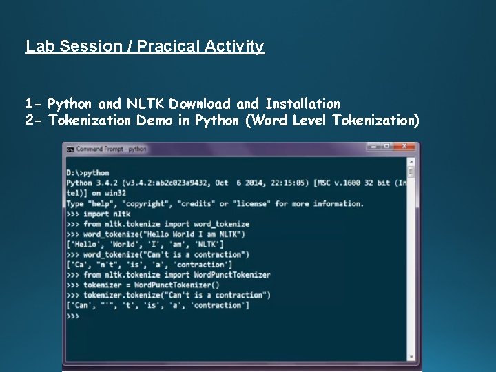Lab Session / Pracical Activity 1 - Python and NLTK Download and Installation 2