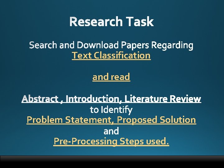 Text Classification and read Problem Statement, Proposed Solution Pre-Processing Steps used. 