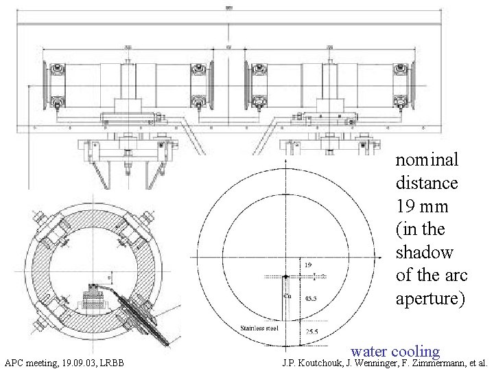 nominal distance 19 mm (in the shadow of the arc aperture) APC meeting, 19.