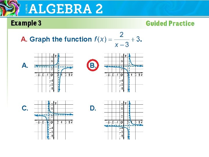 A. Graph the function A. B. C. D. 