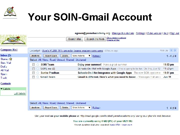 Your SOIN-Gmail Account 