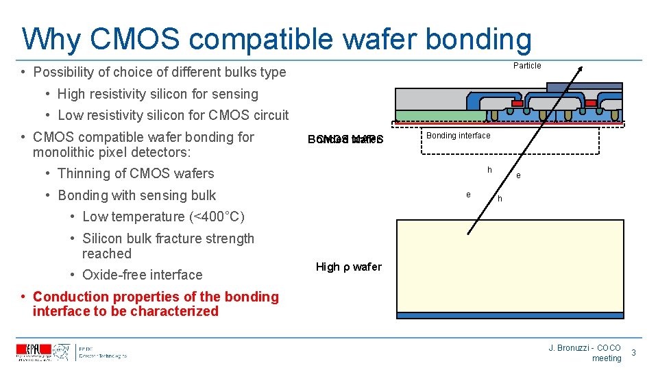 Why CMOS compatible wafer bonding Particle • Possibility of choice of different bulks type