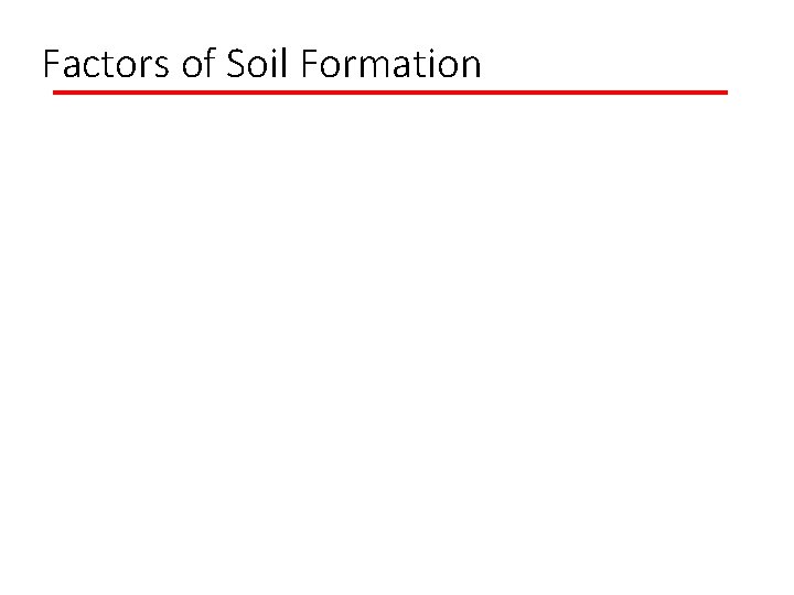 Factors of Soil Formation 