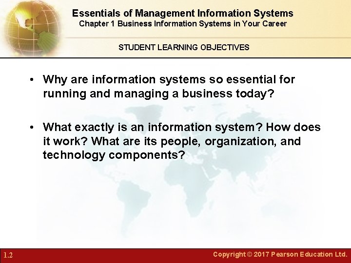 Essentials of Management Information Systems Chapter 1 Business Information Systems in Your Career STUDENT