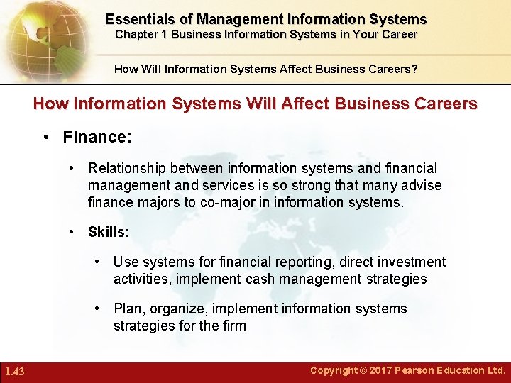 Essentials of Management Information Systems Chapter 1 Business Information Systems in Your Career How