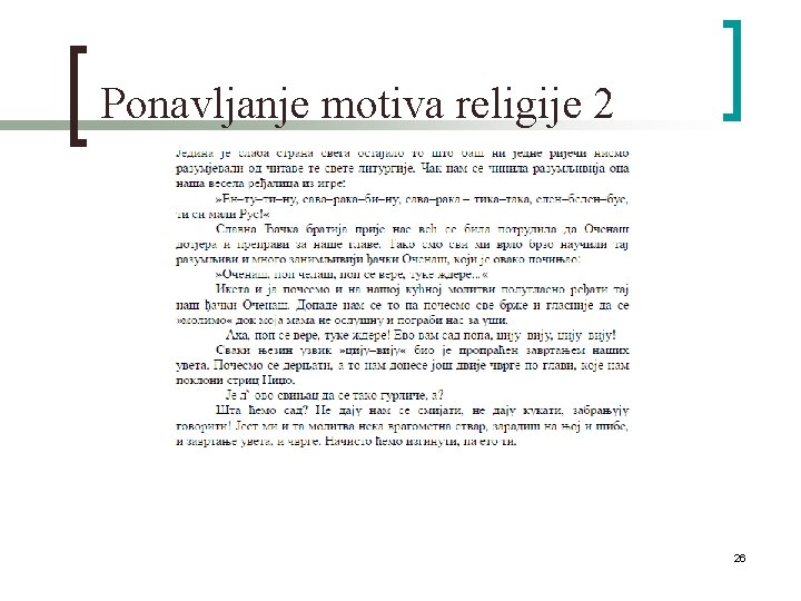 Ponavljanje motiva religije 2 26 