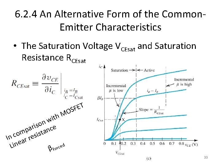 6. 2. 4 An Alternative Form of the Common. Emitter Characteristics • The Saturation