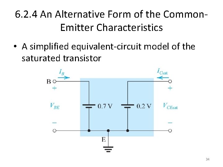 6. 2. 4 An Alternative Form of the Common. Emitter Characteristics • A simplified