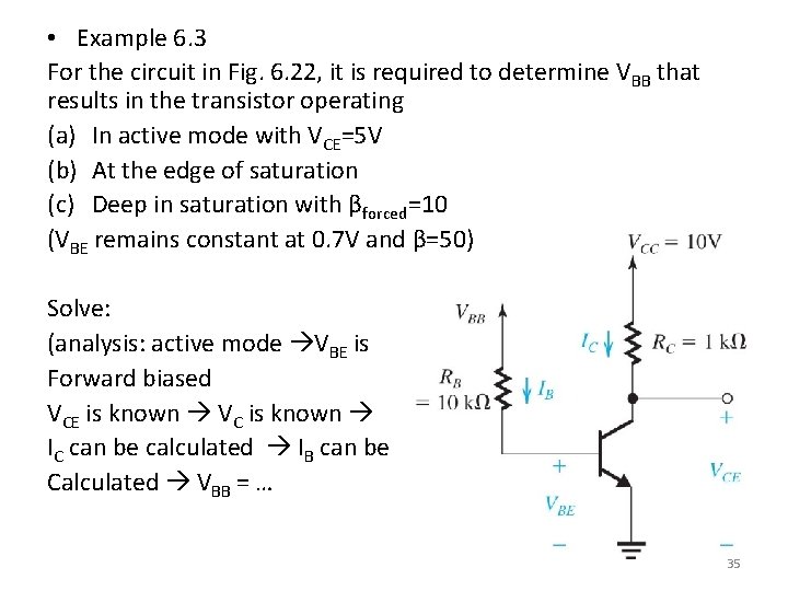  • Example 6. 3 For the circuit in Fig. 6. 22, it is