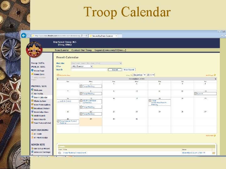 Troop Calendar 