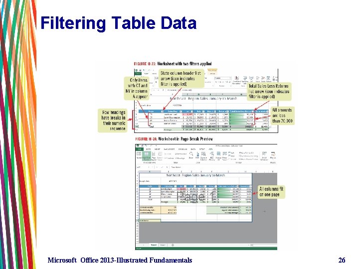 Filtering Table Data Microsoft Office 2013 -Illustrated Fundamentals 26 Filtering Table Data Microsoft Office 2013 -Illustrated Fundamentals 26