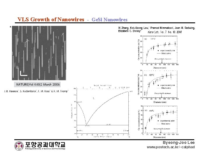VLS Growth of Nanowires - Ge. Si Nanowires Byeong-Joo Lee www. postech. ac. kr/~calphad